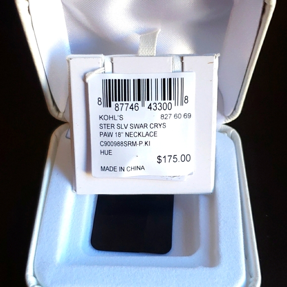 💥 Sterling Silver Crystal Paw Print Pendant Necklace - Picture 3 of 5